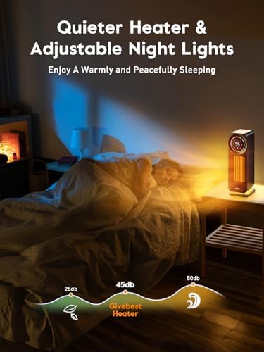 GiveBest Touch Panel Space Heater 1500W with Remote and Night Light