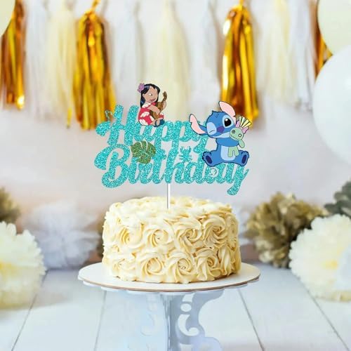 Cute Cartoon Birthday Cake Decor Blue 1