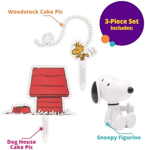 Peanuts Snoopy and Woodstock Cake Topper 3-Piece Set