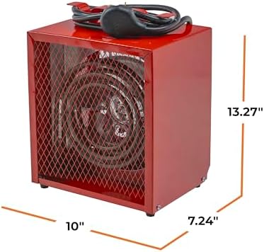 Comfort Zone 4800W Electric Space Heater with Thermostat and Carry Handle