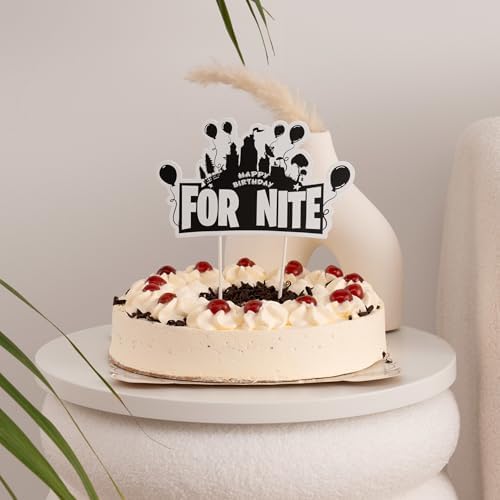 Happy Birthday Cake Topper 8 Inches Black