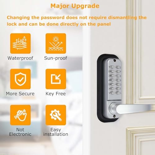 Soobool Double Sided Keyless Door Lock with Adjustable Deadlatch 1