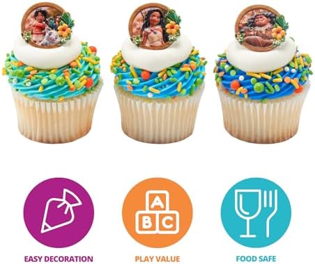 DecoPac Disney Moana 2 Cupcake Rings - 24 Pack