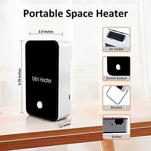 UCAN Portable Mini Electric Space Heater for Room Office Desktop Black