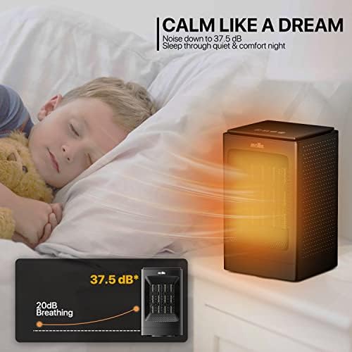 MoNiBloom Mollie Portable Electric Heater with 3 Modes and 12h Timer Black