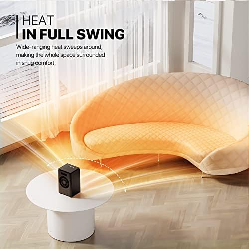 MoNiBloom Mollie Portable Electric Heater with 3 Modes and 12h Timer Black