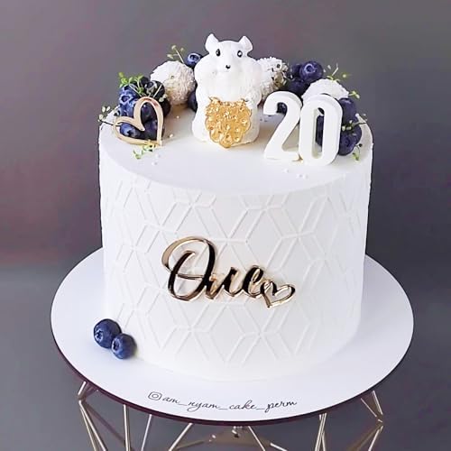 6Pcs Gold Acrylic 1st Birthday Cake Toppers