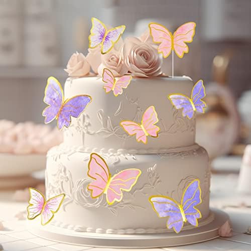 Naiircool 100Pcs Butterfly Cake Toppers