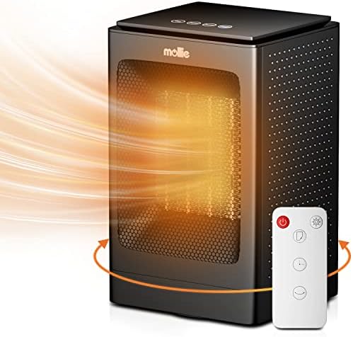 MoNiBloom Mollie Portable Electric Heater with 3 Modes and 12h Timer Black