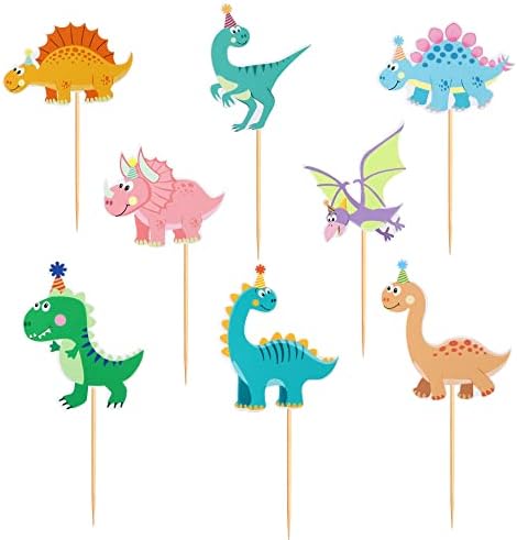 Ercadio Dinosaur Cupcake Toppers 32 Pack