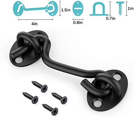 CRANACH 2 Pack 4 Inch Black Barn Door Lock Gate Latch