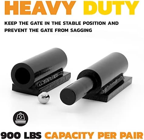 MATTIN 4 Pack Heavy Duty Gate Hinges - Black Finish