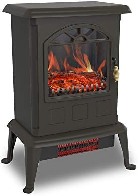 LifeSmart 1100 Watt Electric Infrared Heater with Wood Flame Effect