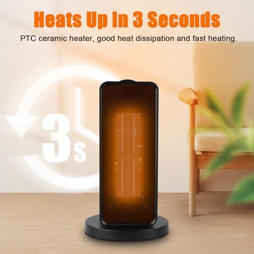 AUMIO 1200W PTC Electric Space Heater with Thermostat and 90 Oscillating