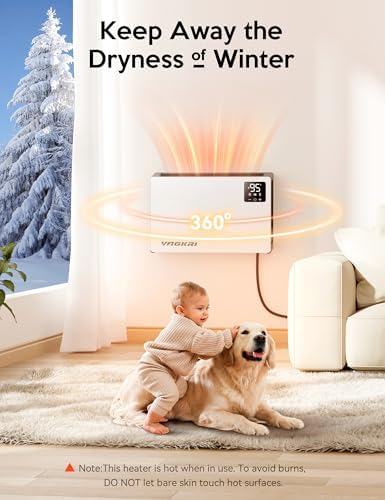 VAGKRI Quiet 1500W Wall Heater with Remote