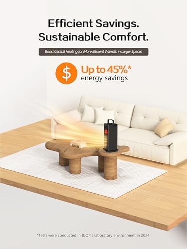 BJOP 2025 PTC Ceramic Space Heater with Flame Effect