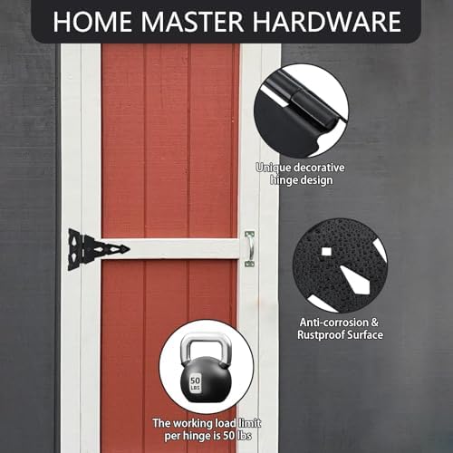 8 Inch Decorative T-Hinge 4 Pack Black Finish