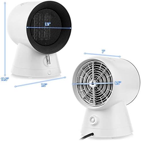 COSTWAY 2 in 1 Space Heater and Fan with 3 Modes