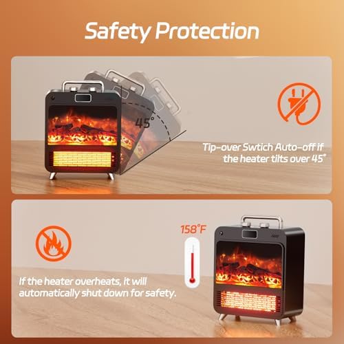 Feculs 3-IN-1 Electric Fireplace Heater