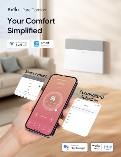 Ballu 1500W Convection Panel Space Heater with Wifi Remote Alexa Compatibility