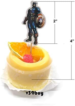 28pcs Superhero Cupcake Toppers - Non-Edible Birthday Party Decoration
