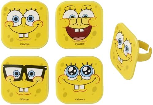 DecoPac SpongeBob SquarePants Mood Faces Cupcake Rings - 24 Pack