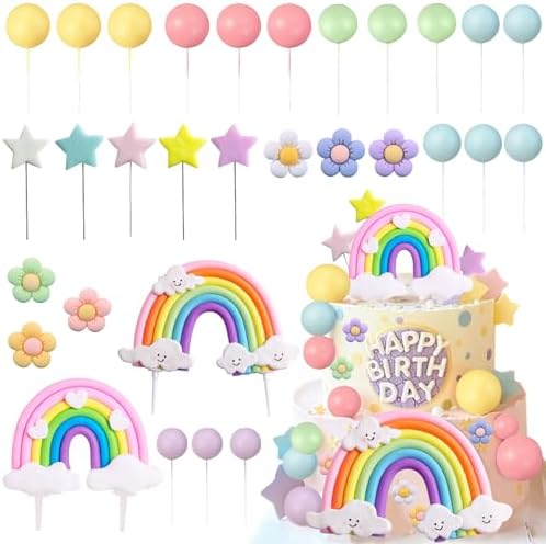 LAST HOE DOWN Rainbow Cake Toppers Boho Decor