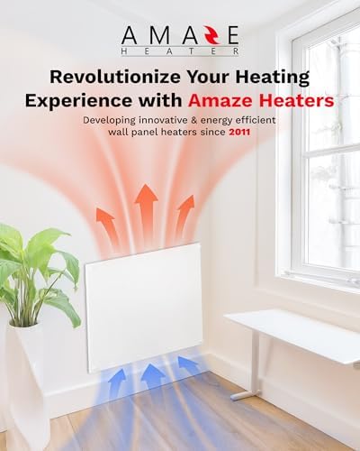 Amaze Heater 600W Convection Panel Wall Mount for Large Rooms