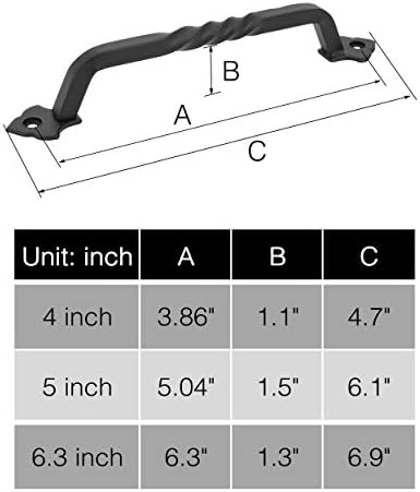 OVOV 2 Pack Barn Door Pull Handle Hardware 6inch