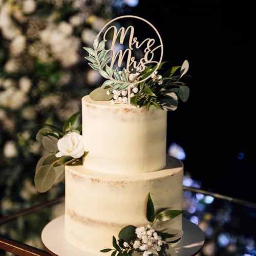 Mr Mrs Cake Topper Wood Greeny Design Wedding