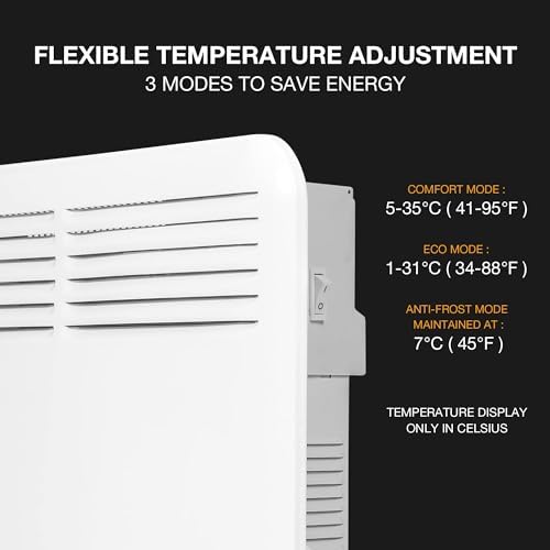 Fadidio 1000W Electric Space Heater with Touch Control and Wheels