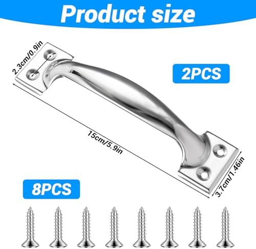 KALIONE 59 Inch Stainless Steel Gate Handle 2 Packs Silver