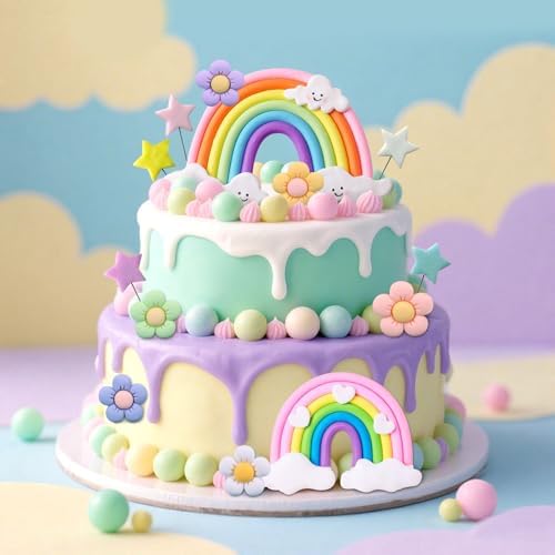 LAST HOE DOWN Rainbow Cake Toppers Boho Decor