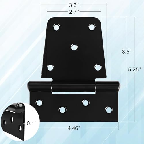 Heavy Duty Gate Hinges 35 Inch 4 Pack Black Iron Finish