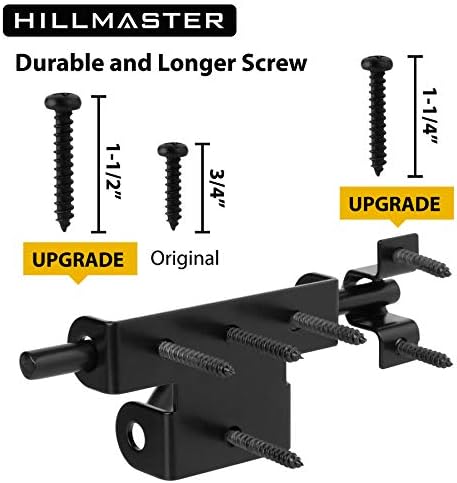 HILLMASTER Slide Bolt Gate Latch Black Barrel