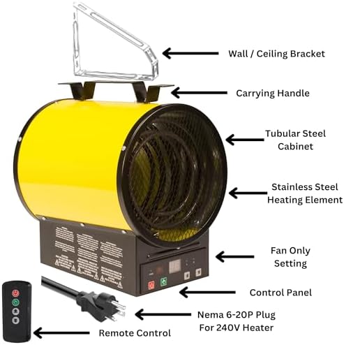 Dura Heat EUH4000R Electric Space Heater with Remote Control 12800 Btu