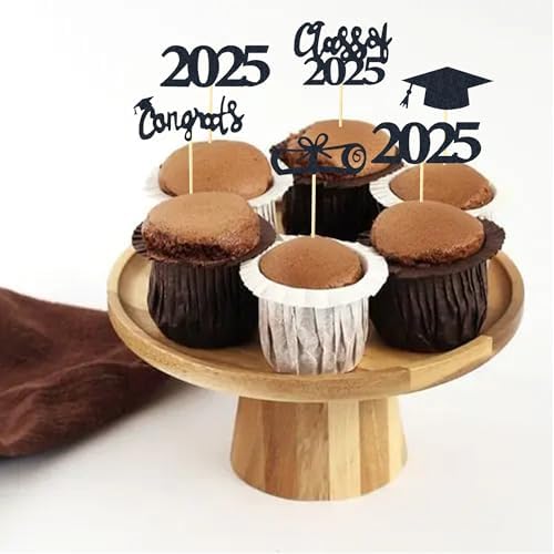 30 PCS Graduation Cupcake Toppers 2025 Diploma Decorations