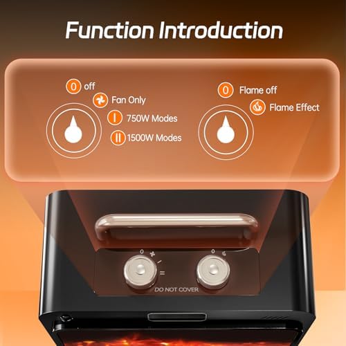 Feculs Official Electric Space Heater with Realistic 3D Flame
