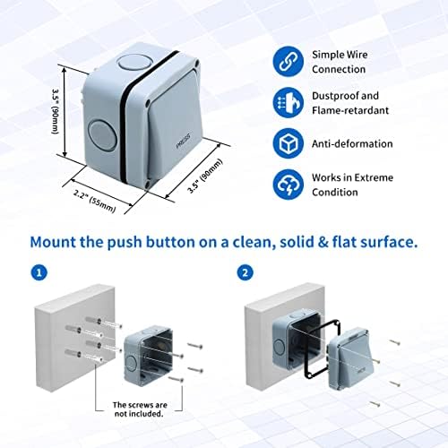TOPENS TC148 Waterproof Wall Push Button Release Switch