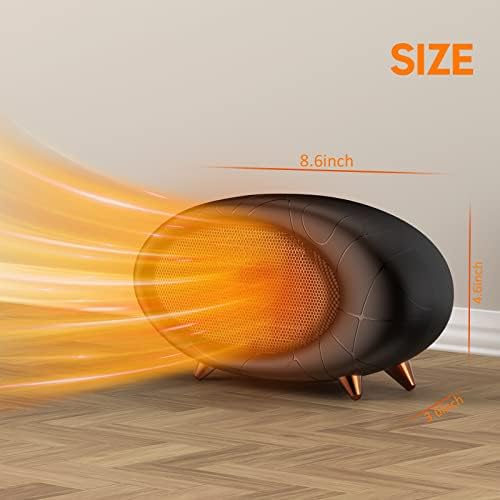 PRSOOY 600W Desktop Heater with PTC Ceramic Fast Heating Black