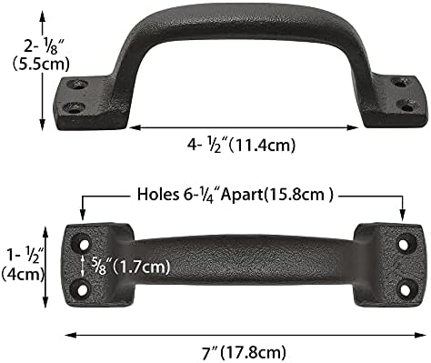Livfodrm Barn Door Handle 7 Inch Heavy Duty Cast Iron 2 Pack