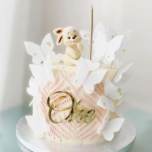 6Pcs Gold Acrylic 1st Birthday Cake Toppers