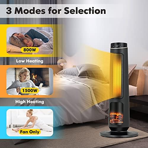 PETSITE 30 Electric Space Heater with 3D Flame and Remote Control