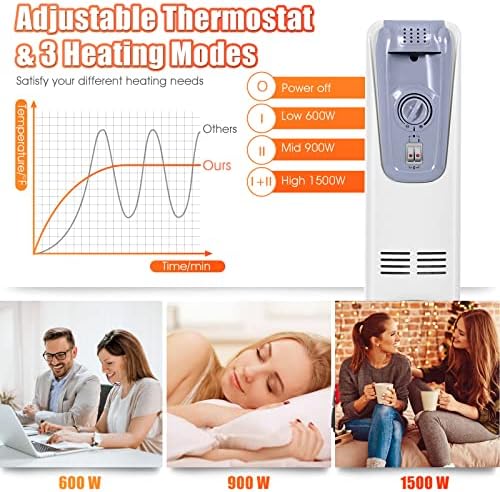 Tangkula 1500W Oil Filled Radiator Heater with 3 Settings 1