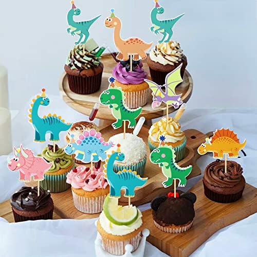 Ercadio Dinosaur Cupcake Toppers 32 Pack