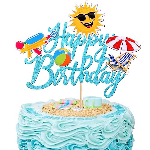 ZHUOWEISM 1PCS Glitter Ball Cake Topper Summer Beach Party Decoration