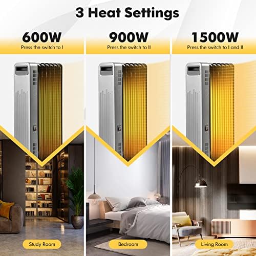 Tangkula 1500W Oil Filled Radiator Heater with 3 Heat Settings 1