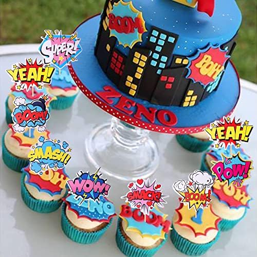 ZHUOWEISM 36 PCS Super Hero Cupcake Toppers