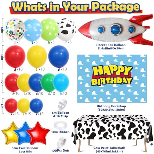 Winrayk 154Pcs Toy Story Birthday Decorations Set