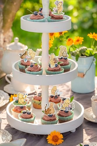 48 Pcs Classic Winnie Cupcake Toppers Baby Shower Decor